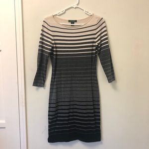 Lauren Ralph Lauren striped white gray knit dress